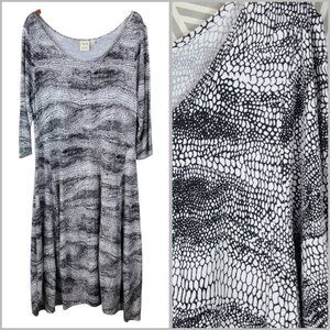 Truth Style Shirt Dress Plus Size 1X Casual Party Balloon Hem Lagenlook Stretch